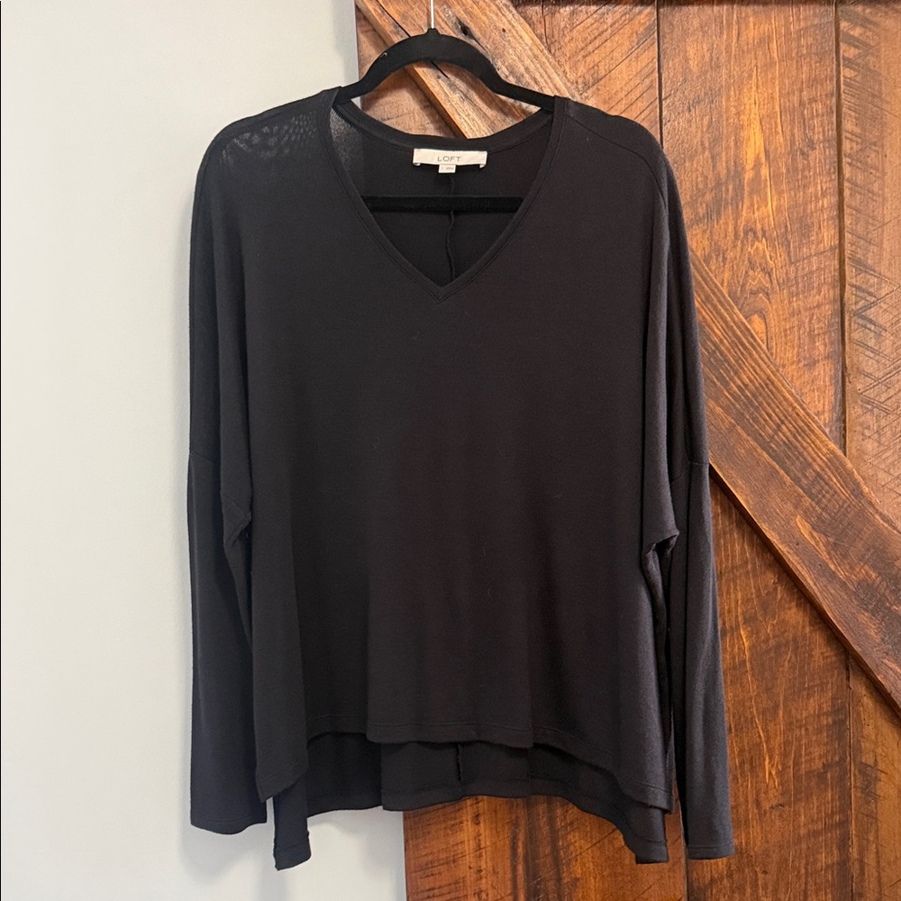LOFT Women's Elegant Black Long Sleeve Top